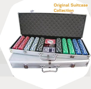 Poker set with aluminum case
